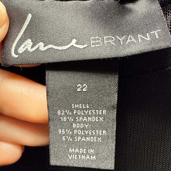 Lane Bryant sequin illusion mesh overlay chiffon dress womens 22 prom hoco event - Picture 4 of 8